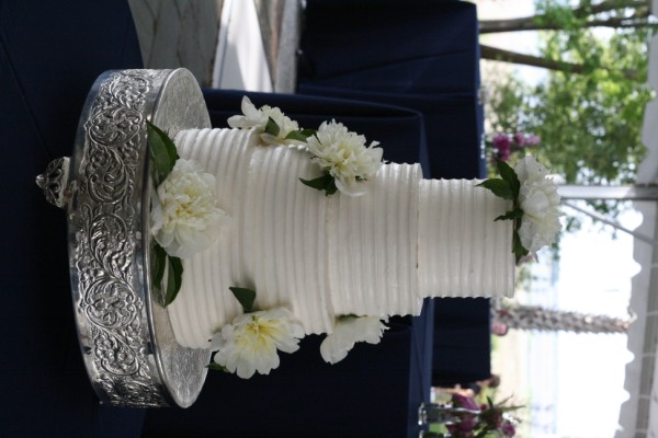 This textured cake was for a beautiful bride's reception at Lowndes Grove
